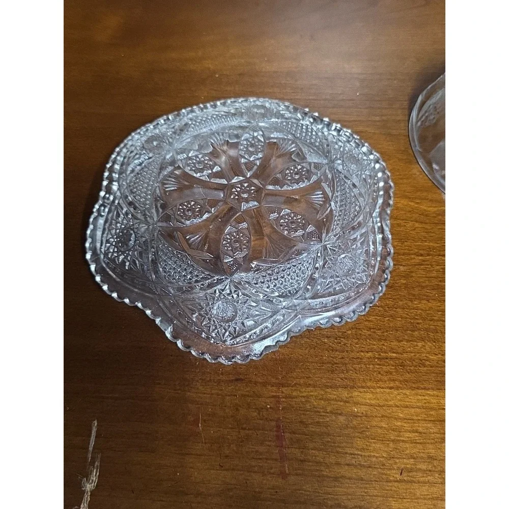 Vintage‎ Clear Butter Dish, Grapes,, Grape Leaves with Lid